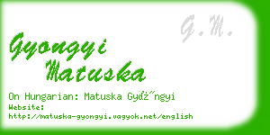gyongyi matuska business card
